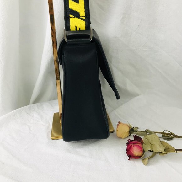 NEW Off-White - Logo Nylon Crossbody Bag In Black - Picture 5 of 12